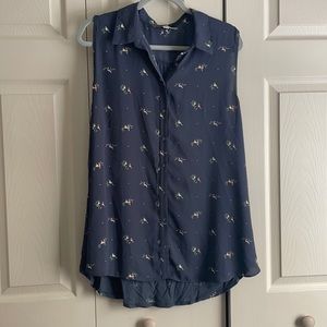 LOFT Sleeveless bird top